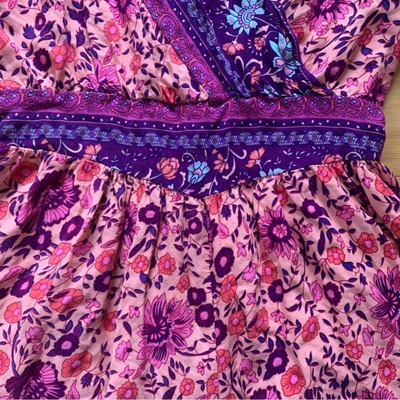 Umgee Floral Romper Pink Purple Summer Flower Boho Festival Beach Sz Small - Picture 6 of 8